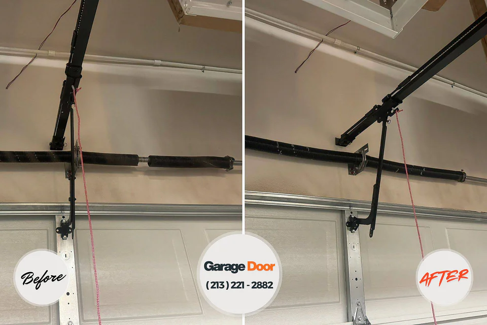 Before and after: garage door repair Stone Mountain, GA